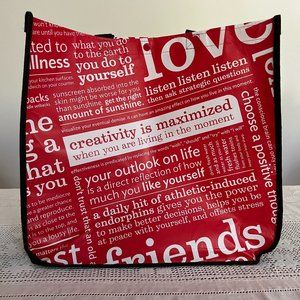 Lululemon Manifesto red & white large reusable tote bag